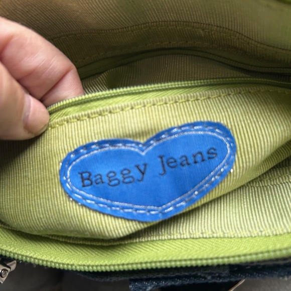 Fun Cute Denim purse with green belt and pearl handle - Picture 9 of 9